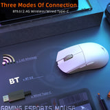 Darmoshark M3s Mini Gaming Mouse - 2KHz, E-sports, Wired & 2.4G Wireless & BT5.0, 26000DPI Optical Sensor for Laptop