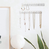 4-Pack Acrylic Necklace Holder-Wall Mounted Jewelry Organizer with Hooks for Necklaces,Chains,Pendants, Statement Pieces