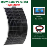 600W/300W Solar Panel Kit - 18V PET Flexible Solar Cell Power Battery Charger for Outdoor Camping, Motorhome, Car, RV, Boat, Yacht.