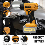 Electric with 4 Nozzles Heat Shrink Wrapping Cordless Handheld Hot Air Gun for /Milwaukee Battery (No Battery)