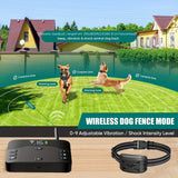 2 IN 1 Wireless Dog Fence & Electric Shocker Training Collar Remote With Adjustable Beep Vibration Shock Rechargeable