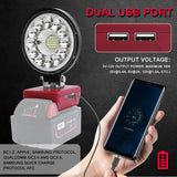 9800LM Cordless Work LED od Light Flashlight High Low Ceam Control Spotlight for Milwaukee 20V Max Li-ion Battery