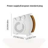 1pc, Small Heater With Heating And Fan Modes,Home Desktop Heating Fan, Office Dormitory Vertical Desktop Heater, Silent Energy-saving Fast Heating Heater For Home Office School Thanksgiving Halloween Christmas Gift Fall Winter Essential