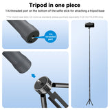 Portable Selfie Stick Carbon Fiber Stand Bracket 32-120cm 1/4"&Sports Camera Mount for GoPro Hero 12/11/10 Insta360 X3/X2
