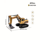 Remote Control Excavator RC Engineering Vehicle 2.4Ghz 5 Channels Multifunctional Flash Light Excavator T