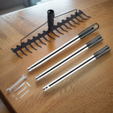 Heavy Duty 3.9/5.2/6.6FT Bow Rakes Lawns 17 Tines Metal Thatch Rake for Leveg Grass wer Beds Yards