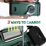 Solar-Powered Emergency Hand Crank Radio with AM/FM/NOAA Weather, SOS, LED Torch & Reading Lamp