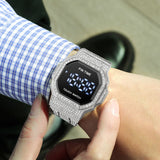 PINTIME Luxury Men's Watch Fasion Diamond Bling Iced Out LED Display Digital Watches Man Casual Crystal Wristwatch Reloj Hombre