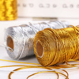 2PCS 1.5Mm And Sier Tag 16 Strands Flat Hollow Gold Wire Non-Stretch Gift Packaging Line
