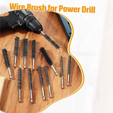 Bore Stainless Steel Bristles Wire Brush for Power Drill with Hex Shank Handle 12 Pcs
