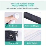 60 inch screen, high-definition portable double-sided foldable video projector screen