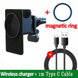 30W Magnetic Wireless Charger for iPhone 15 14 13 12 Pro Max Mini Air Vent Phone Holder Fast Car Charging