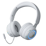 Cartoon Bluetooth 5.1 Wireless Game Headphone Cell Phone with mic RGB Light Gaming headset For Kids PC PS4 Gamer Support TF Card