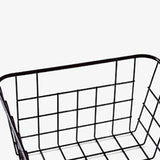 3X Hollow Iron Wired Basket, Storage Baskets Metal Basket Without Interlining Bathroom Kitchen Organizer Black