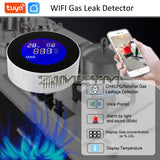 Tuya Wifi LPG Natural Alarm Combustible Gas Leak Detector LCD Display Smart Life App