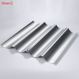 2/3/4 Groove Wave Baking Tray French Bread Baking Mold Wave Bread Baking Tool Nonstick Baguette Pan Practical Cake Baguette Mold