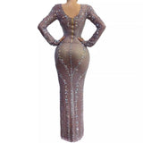 Evening gown with luxurious fashionable temperament, long skirt, sexy waist and slimming effect