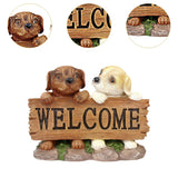 Dog Statue - Holiday Decoration, Decorative Puppy Figurine Ornament for Tabletop, Home, Office, Outdoor & Garden