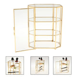 3-Tier Glass Makeup Organizer Jewelry Box Multifunction Display Case for Dressing Table Decoration Storage