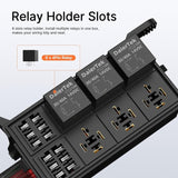 DaierTek 12V Way 12 AWG Pre-wired Waterproof Box 6 Slot ATC/ATO Fuse Relay Block for Car Marine