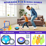 3 In 1 Hockey Bowling Hover Soccer Ball Set For Indoor Outdoor Sports Football Kids Toy Best Gift