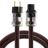 Single Crystal Copper Fever Power Cord HIFI Amplifier Audio 7-Character L-Shaped Elbow Plug Tail Cable