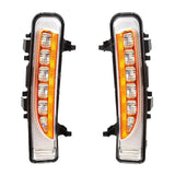 2Pcs Car Front Driving 12V LED Fog Lamp Waterproof Two-color streamer Turn Signal Daytime Running Light for Ford Edge 09-14