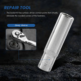 11 pcs 1/4 inch Drive Deep Set CRV Hand Tools 6 Point Long Socket Hex Repair Tool