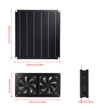 Powered 20W & Dual Exhaust Solar Panel Fan Kit for Chicken Coop Greenhouse Dog House Shed Attic