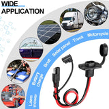 4 Pcs 12AWG 30CM To Extension Cord SAE Socket Sidewall Port Battery Connector Power Parts