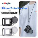 Protective Full Cover Silicone Case Sleeve Shell Lens Cap For DJI Action 5 Pro Camera Accesso