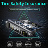 Car with display four wheel external wireless solar tire pressure monitor