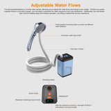 Portable Electric Pump Outdoor Rechargeable Battery Powered Shower for Camping Hiking Backpacking Travel Beach