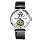 GUANQIN New Mechanical Tourbillon Luxury Men's watches Steel shell Moon Phase Automatic watch for men Waterproof Leather Watch
