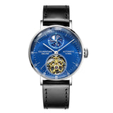 GUANQIN New Mechanical Tourbillon Luxury Men's watches Steel shell Moon Phase Automatic watch for men Waterproof Leather Watch