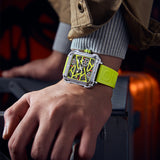 Luxury Men's Watch ONOLA Fahion Hollow Full Automatic  Watches Men Silicone Tape Waterproof Wristwatch Clock