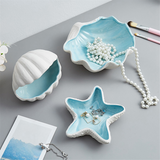 Ceramic Storage Desktop Ornaments Earrings Rings Bracelets Jewelry Display Plate Tray 12x10x10cm