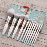 Makeup brush-Ice White 12pcs synthetic hair cosmetic brushes set-foundation&blush&powder&face&eye-cosmetic tools&pens