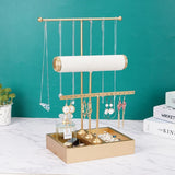 3 Tier Tree Rack Necklace Bracelet Holder Display Stand Jewelry Tower with Ring Tray