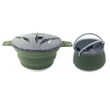 Portable Camping Water Pot Kettle - Heat Resistant, Collapsible, with Handle, Food Grade for Outdoor Fishing, Picnic, Travel