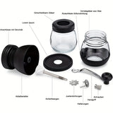 1set, Vintage Manual Coffee Grinder - Manual Coffee Grinder Hand Crank Bean Mill Adjustable Grinder Ceramic Grinding