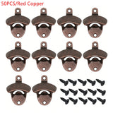 50PCS Retro Beer Opener Zinc Alloy Kitchen Wall Mounted Rustic Wine Bottle Opener Vintage Home Party Supplies For Kitchen