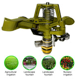 0°-360° Kirsite Adjustable Pattern Rain Bird Garden Impact Sprinkler Agricultural Lawn Brass Spray 4' Nozzle 10-15m Distance