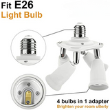 Adapter distributor lamp holder 1, standard LED bulb converter, 4-way medium plug