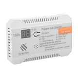 Detector 12V Natural Gas Sensor Leak Alarm 85DB Siren for Car RV Home Digital Propane Tester Meter(White)