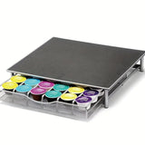 1pc Coffee Capsule Storage Drawer Storage Box, Wrought Iron Coffee Machine Base Can Hold 36 Coffee Capsules
