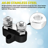 5/16" Terminal Studs M8 48V Junction Block Bus Bar Insulated Dual Heavy Duty Power Distribution Stud Positive Negative RV