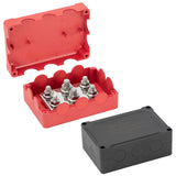 500A Marine Bus Bar 48V Automotive Power Distribution Block Big Current 6 Studs With Red Black Plastic Cover For Car Boat Auto