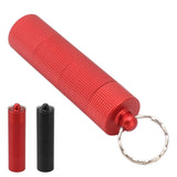Keychain Medicine Holder Case 3 Compartment Waterproof Metal Travel Tablet Capsule Holder for Outdoor