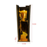 Wooden Diagon Alley Book Nook LED 3D Bookend Stand Bookshelf Insert DIY Bookshelf Decor Model Building Kit DIY Decorative Books